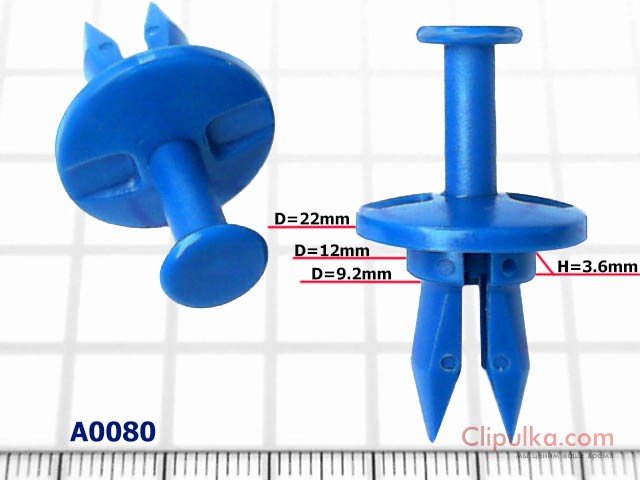 Kołek rozporowy mocowania zderzaka D=9.2/12 mm Daewoo - A080