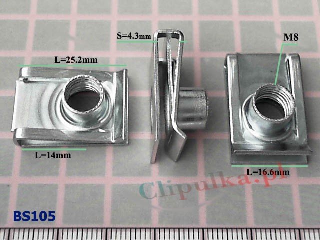 Metal clamp with thread M8 - BS105