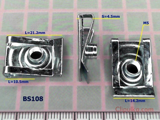 Blaszki montażowe na śrubę M5 - BS108