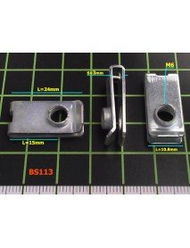 Metal clamp with thread M6 all car brands - BS113