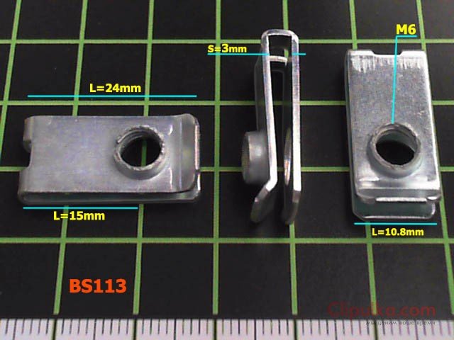 Metal clamp with thread M6 all car brands - BS113