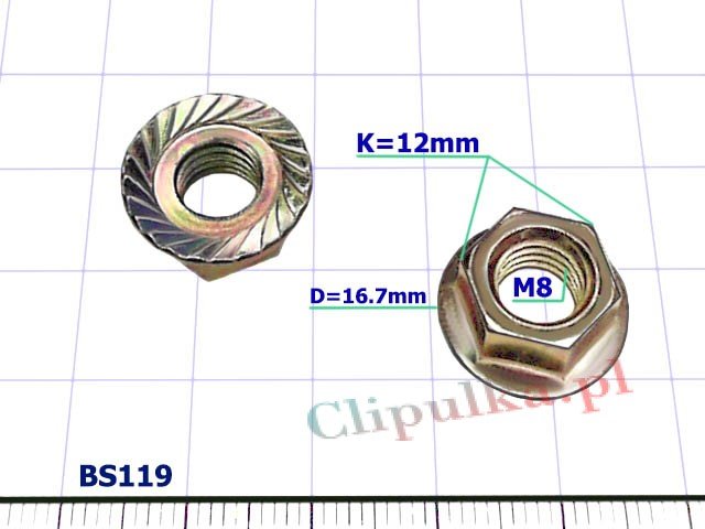 M8 flange nut Mercedes - BS119