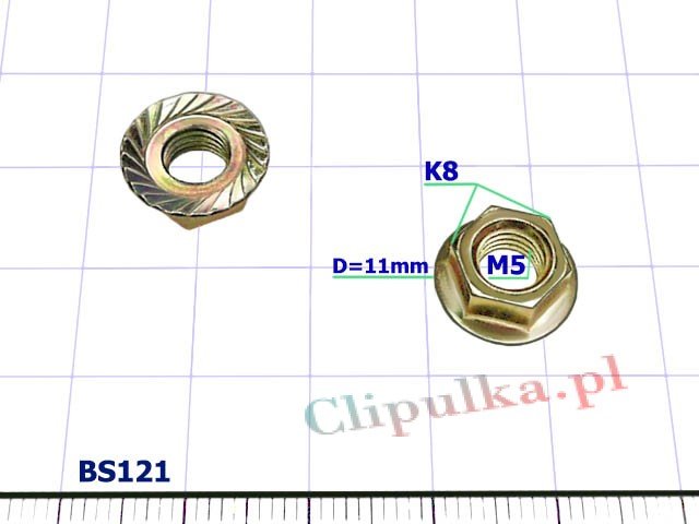 Nakrętka kołnierzowa M5 do śruby wszystkie marki samochodów - BS121