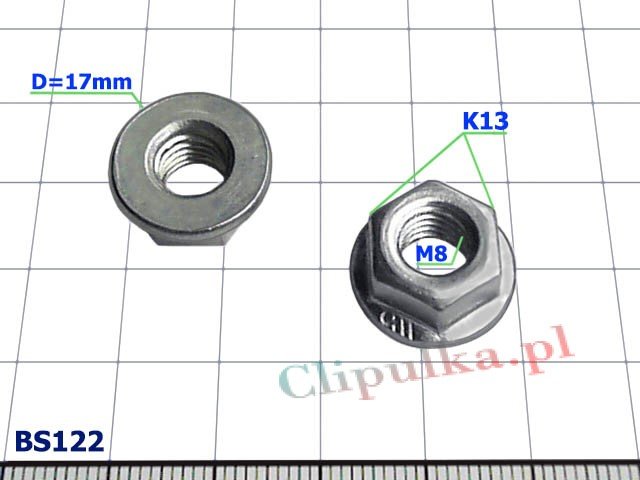 M8 flange galvanized nut for screw all car brands - BS122