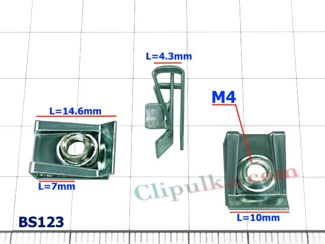 Blaszka montażowa na śrubę M4 wszystkie marki samochodów - BS123