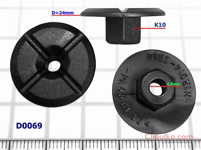 Plastic nut Mercedes fastening cover fenders - D0069