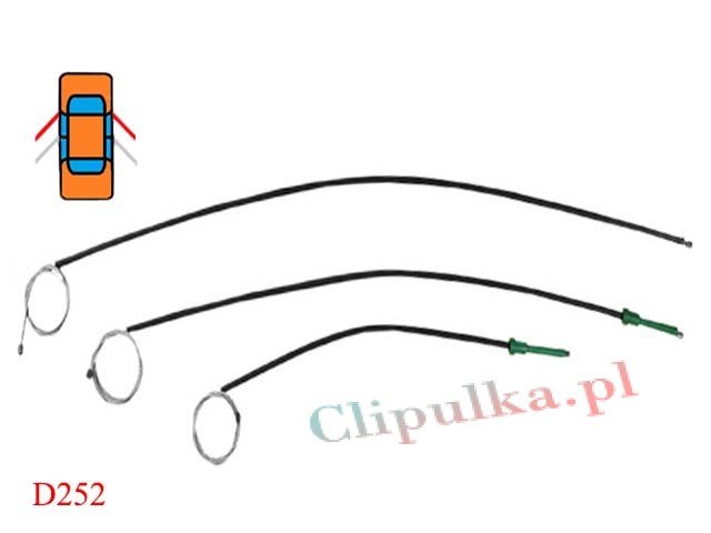 Kabel  podnosnika szyby  przedniej Porsche Cayenne - D252