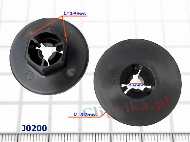 Plastic nut mouting fender covers Kia - J0200