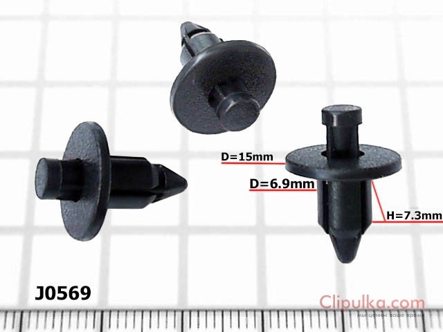 Clips of strip for water drainage under the windshield D=6.9 mm Hyundai -  J0569
