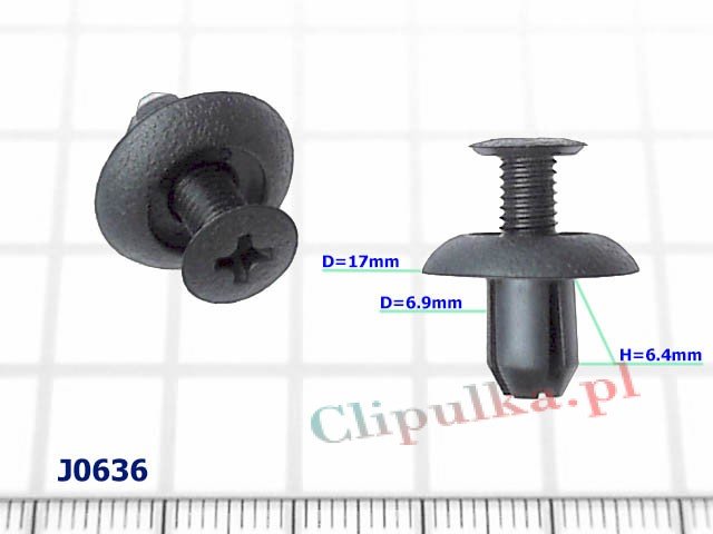 Пистон нажимной D=6.9mm - J0636