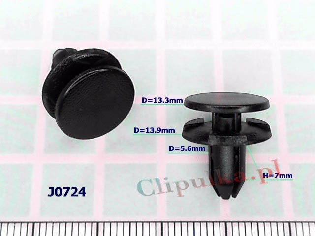 Clips of strip for water drainage under the windshield Nissan D=5.6 mm - J0724