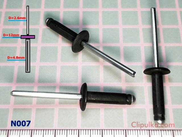 Заклепка металлическая (ромашка) D=4.8mm - N007