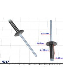 Nit aluminiowy czarny anodowany D=3.8mm - N017 Nit aluminiowy czarny anodowany D=3.8mm - N017