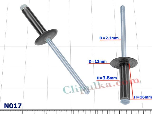 Nit aluminiowy czarny anodowany D=3.8mm - N017