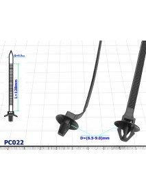 Clamp plastic universal D=(6.5-9.0)mm Honda - PC022