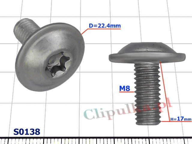 Śruba M8 Mercedes - S0138