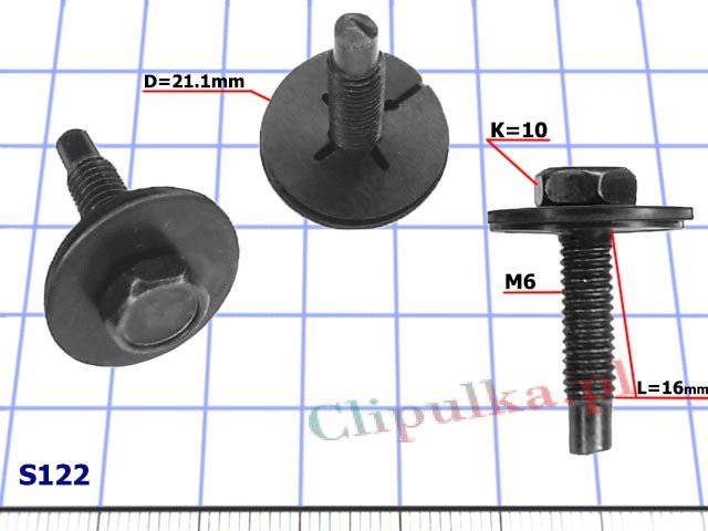 M6 screw with washer - S122