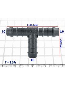 Тройник 10mm - T=10A