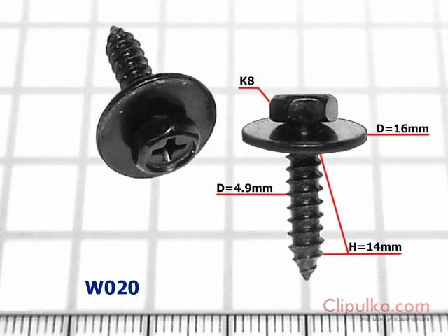 Screw D=4.9mm - W020