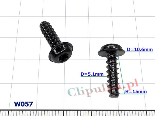 Wkręt montażowy Torx D=5.1mm - W057