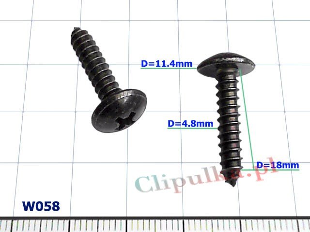 Wkręt montażowy D=4.8mm - W058