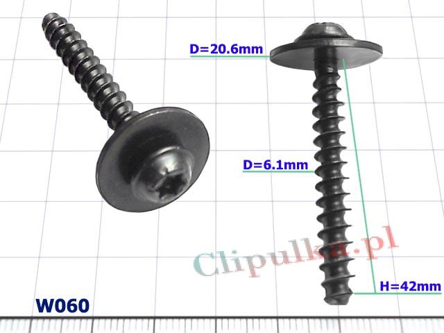 Wkręt montażowy D=6.1mm (Torx) - W060