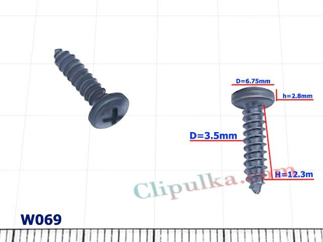 Wkręt samochodowy montażowy fi 3.5 mm - W069